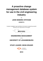 A proactive change management database system for use in the civil engineering industry