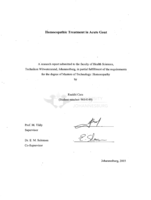 Homoeopathic treatment in acute gout