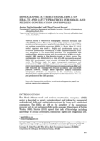 Demographic attributes influence on health and safety practices for small and medium construction enterprises