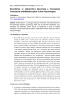 Boundaries to cybernetics becoming a conceptual framework and metadiscipline in the psychologies