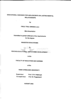 Educational guidance for adolescents on lasting marital relationships