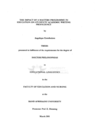 The impact of a masters programme in education of students' academic writing proficiency