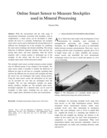 Online smart sensor to measure stockpiles used in mineral processing