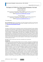 The impacts of COVID-19 on urban tourism destinations : the South African experience