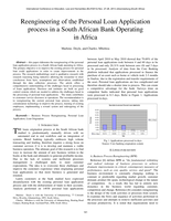 Reengineering of the personal loan application process in a South African bank operating in Africa