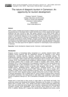 The nature of diasporic tourism in Cameroon : an opportunity for tourism development