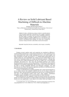 A review on solid lubricant based machining of difficult-to-machine materials
