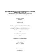 Role perceptions of mutually dependent salespeople in the supply chain of a fast-moving consumer goods organisation