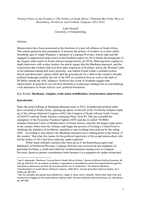 Turning points on the periphery? The politics of South Africa’s platinum belt strike wave in Rustenburg, Northwest, and Northam, Limpopo: 2012-2014