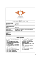 Policy:  Handling of student complaints
