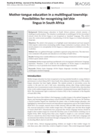 Mother-tongue education in a multilingual township: Possibilities for recognising lok’shin lingua in South Africa