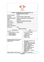 Student accommodation and residence life rules and regulations
