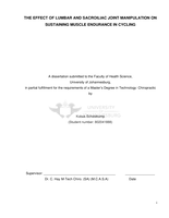 The effect of lumbar and sacroiliac joint manipulation on sustaining muscle endurance in cycling