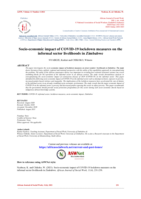 Socio-economic impact of COVID-19 lockdown measures on the informal sector livelihoods in Zimbabwe