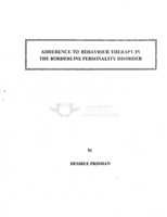 Adherence to behavior therapy in the borderline personality disorder