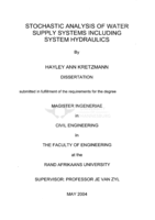 Stochastic analysis of water supply systems including system hydraulics