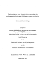 Taalprobleme van Noord-Sotho sprekende onderwysstudente wat Afrikaans gaan onderrig